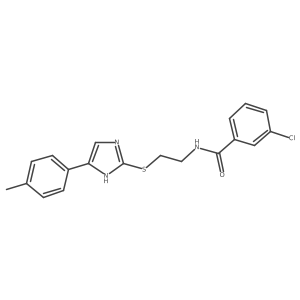 3-chloro-N-(2-((5-(p-tolyl)-1H-imidazol-2-yl)thio)ethyl)benzamide Structure
