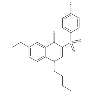 1-butyl-3-((4-chlorophenyl)sulfonyl)-6-ethylquinolin-4(1H)-one Structure