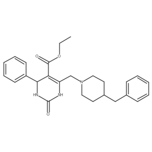Ethyl 6-[(4-benzylpiperidin-1-yl)methyl]-2-oxo-4-phenyl-1,2,3,4-tetrahydropyrimidine-5-carboxylate结构式