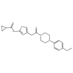N-(4-(2-(4-(4-methoxyphenyl)piperazin-1-yl)-2-oxoethyl)thiazol-2-yl)cyclopropanecarboxamide Structure