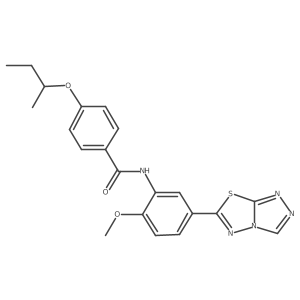 N-[2-Methoxy-5-(1,2,4-triazolo[3,4-b][1,3,4]thiadiazol-6-yl)phenyl]-4-(1-methylpropoxy)benzamide Structure