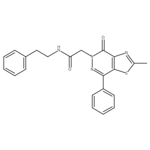 2-(2-methyl-4-oxo-7-phenylthiazolo[4,5-d]pyridazin-5(4H)-yl)-N-phenethylacetamide结构式