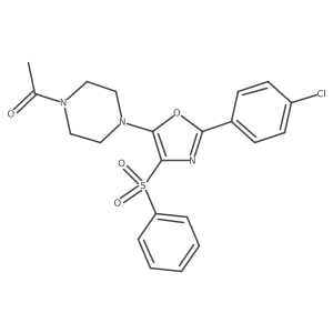 1-(4-(2-(4-Chlorophenyl)-4-(phenylsulfonyl)oxazol-5-yl)piperazin-1-yl)ethanone Structure