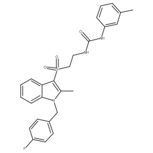 1-(2-((1-(4-fluorobenzyl)-2-methyl-1H-indol-3-yl)sulfonyl)ethyl)-3-(m-tolyl)urea Structure