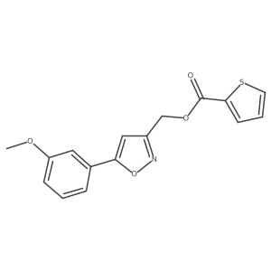 (5-(3-Methoxyphenyl)isoxazol-3-yl)methyl thiophene-2-carboxylate结构式
