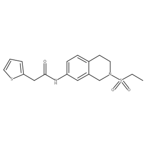 N-(2-(ethylsulfonyl)-1,2,3,4-tetrahydroisoquinolin-7-yl)-2-(thiophen-2-yl)acetamide Structure
