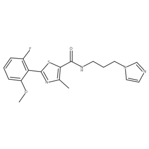 2-(2-fluoro-6-methoxyphenyl)-N-[3-(1H-imidazol-1-yl)propyl]-4-methyl-1,3-thiazole-5-carboxamide Structure
