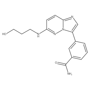 3-(6-(3-Hydroxypropylamino)-imidazo[1,2-b]pyridazin-3-yl)benzamide Structure