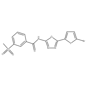 N-(5-(5-bromothiophen-2-yl)-1,3,4-oxadiazol-2-yl)-3-(methylsulfonyl)benzamide Structure