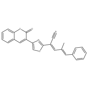 (2E,4E)-4-methyl-2-[4-(2-oxochromen-3-yl)thiazol-2-yl]-5-phenyl-penta-2,4-dienenitrile结构式