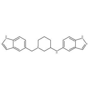 N-[1-[(1H-Indol-5-yl)methyl]piperidin-3-yl]-1H-indazol-5-amine结构式