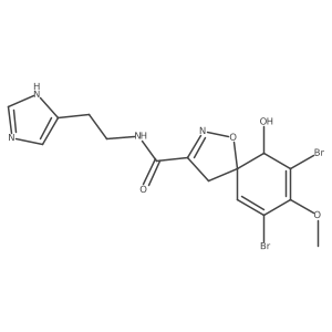 (5R,10S)-N-(2-(1H-Imidazol-4-yl)ethyl)-7,9-dibromo-10-hydroxy-8-methoxy-1-oxa-2-azaspiro[4.5]deca-2,6,8-triene-3-carboxamide Structure