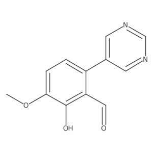 2-Hydroxy-3-methoxy-6-(5-pyrimidinyl)benzaldehyde结构式