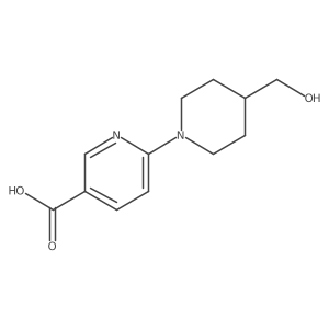6-(4-(Hydroxymethyl)piperidin-1-yl)nicotinic acid结构式