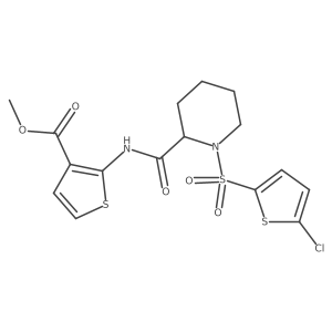 Methyl 2-(1-((5-chlorothiophen-2-yl)sulfonyl)piperidine-2-carboxamido)thiophene-3-carboxylate Structure