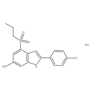 2-(4-chlorophenyl)-4-(propane-1-sulfonyl)-1H-indol-6-amine hydrochloride Structure