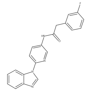 N-[6-(benzimidazol-1-yl)pyridin-3-yl]-2-(3-fluorophenyl)acetamide结构式