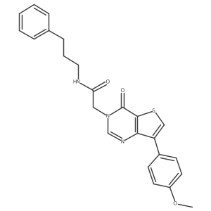 2-[7-(4-methoxyphenyl)-4-oxothieno[3,2-d]pyrimidin-3(4H)-yl]-N-(3-phenylpropyl)acetamide结构式