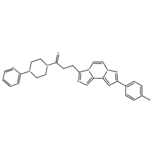 9-(4-Fluorophenyl)-3-[3-oxo-3-(4-pyridin-2-ylpiperazin-1-yl)propyl]pyrazolo[1,5-a][1,2,4]triazolo[3,4-c]pyrazine结构式