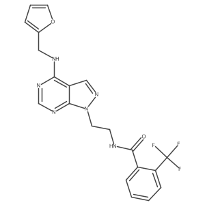N-(2-(4-((furan-2-ylmethyl)amino)-1H-pyrazolo[3,4-d]pyrimidin-1-yl)ethyl)-2-(trifluoromethyl)benzamide Structure