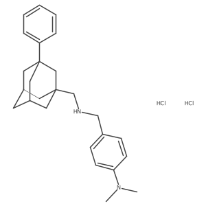 N,N-dimethyl-4-({[(3-phenyladamantan-1-yl)methyl]amino}methyl)aniline dihydrochloride结构式