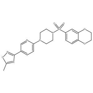 3-(6-(4-((2,3-Dihydrobenzo[b][1,4]dioxin-6-yl)sulfonyl)piperazin-1-yl)pyridin-3-yl)-5-methyl-1,2,4-oxadiazole Structure