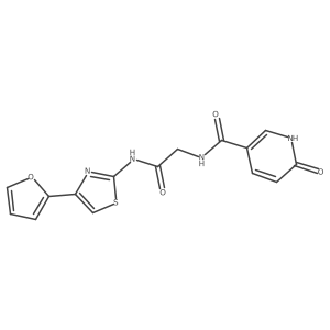 N-(2-((4-(furan-2-yl)thiazol-2-yl)amino)-2-oxoethyl)-6-oxo-1,6-dihydropyridine-3-carboxamide结构式