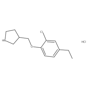 3-((2-Chloro-4-ethylphenoxy)methyl)pyrrolidine hydrochloride Structure