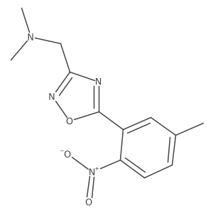 N,N-dimethyl-1-(5-(5-methyl-2-nitrophenyl)-1,2,4-oxadiazol-3-yl)methanamine结构式