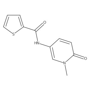 N-(1-methyl-6-oxo-1,6-dihydropyridin-3-yl)thiophene-2-carboxamide结构式