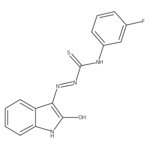 Hydrazinecarbothioamide, 2-(1,2-dihydro-2-oxo-3H-indol-3-ylidene)-N-(3-fluorophenyl)-, (2Z)- Structure