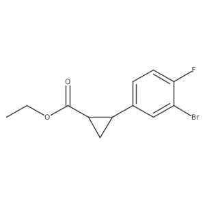 rac-Ethyl 2-(3-bromo-4-fluorophenyl)-trans-cyclopropanecarboxylate Structure