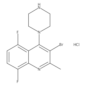 3-Bromo-5,8-difluoro-2-methyl-4-(piperazin-1-yl)quinoline hydrochloride结构式
