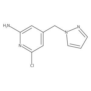 6-Chloro-4-(pyrazol-1-ylmethyl)pyridin-2-amine结构式
