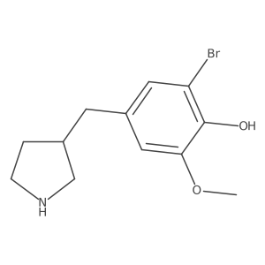2-Bromo-6-methoxy-4-[(pyrrolidin-3-yl)methyl]phenol结构式