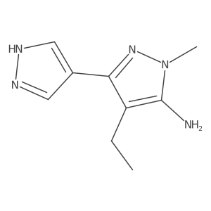4-ethyl-1-methyl-3-(1H-pyrazol-4-yl)-1H-pyrazol-5-amine结构式