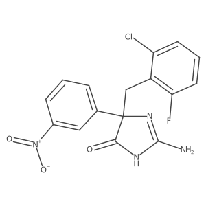 2-Amino-5-[(2-chloro-6-fluorophenyl)methyl]-5-(3-nitrophenyl)-4,5-dihydro-1H-imidazol-4-one Structure