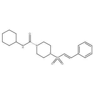 N-cyclohexyl-4-(2-phenylethenesulfonyl)piperazine-1-carboxamide结构式