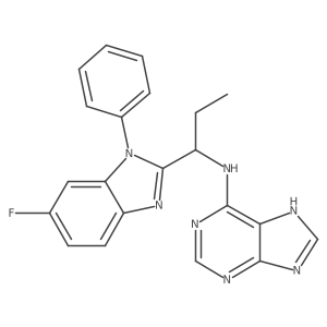 (S)-N-(1-(6-fluoro-1-phenyl-1H-benzo[d]imidazol-2-yl)propyl)-7H-purin-6-amine结构式
