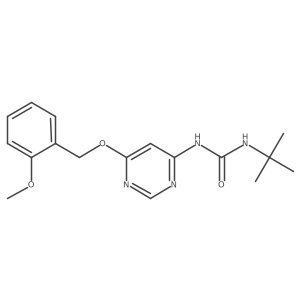 1-(Tert-butyl)-3-(6-((2-methoxybenzyl)oxy)pyrimidin-4-yl)urea结构式