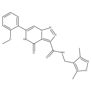 N-((3,5-dimethylisoxazol-4-yl)methyl)-6-(2-methoxyphenyl)-4-oxo-4,5-dihydro-[1,2,3]triazolo[1,5-a]pyrazine-3-carboxamide结构式