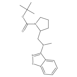 tert-Butyl 2-((benzo[d]isothiazol-3-yl(methyl)amino)methyl)pyrrolidine-1-carboxylate结构式