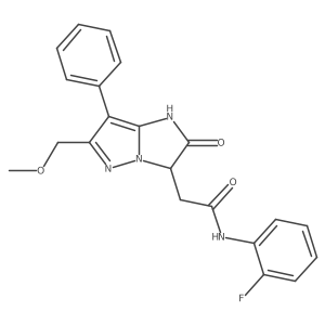 N-(2-fluorophenyl)-2-(6-(methoxymethyl)-2-oxo-7-phenyl-2,3-dihydro-1H-imidazo[1,2-b]pyrazol-3-yl)acetamide结构式