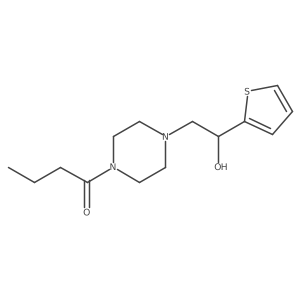 1-(4-(2-Hydroxy-2-(thiophen-2-yl)ethyl)piperazin-1-yl)butan-1-one结构式