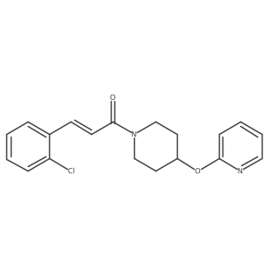 (E)-3-(2-chlorophenyl)-1-(4-(pyridin-2-yloxy)piperidin-1-yl)prop-2-en-1-one结构式