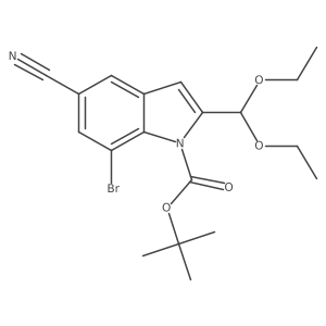 Tert-butyl 7-bromo-5-cyano-2-(diethoxymethyl)-1H-indole-1-carboxylate结构式