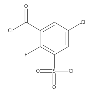 5-Chloro-3-(chlorosulfonyl)-2-fluorobenzoyl chloride Structure