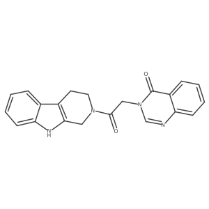 3-[2-oxo-2-(1,3,4,9-tetrahydro-2H-beta-carbolin-2-yl)ethyl]quinazolin-4(3H)-one结构式