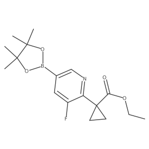 1-[3-Fluoro-5-(4,4,5,5-tetramethyl-1,3,2-dioxaborolan-2-yl)-2-pyridinyl]cyclopropanecarboxylic acid ethyl ester Structure