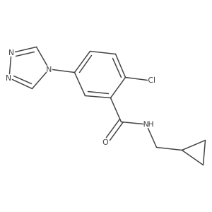 2-chloro-N-(cyclopropylmethyl)-5-(4H-1,2,4-triazol-4-yl)benzamide结构式